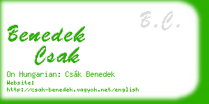 benedek csak business card