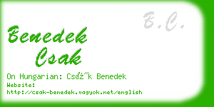 benedek csak business card